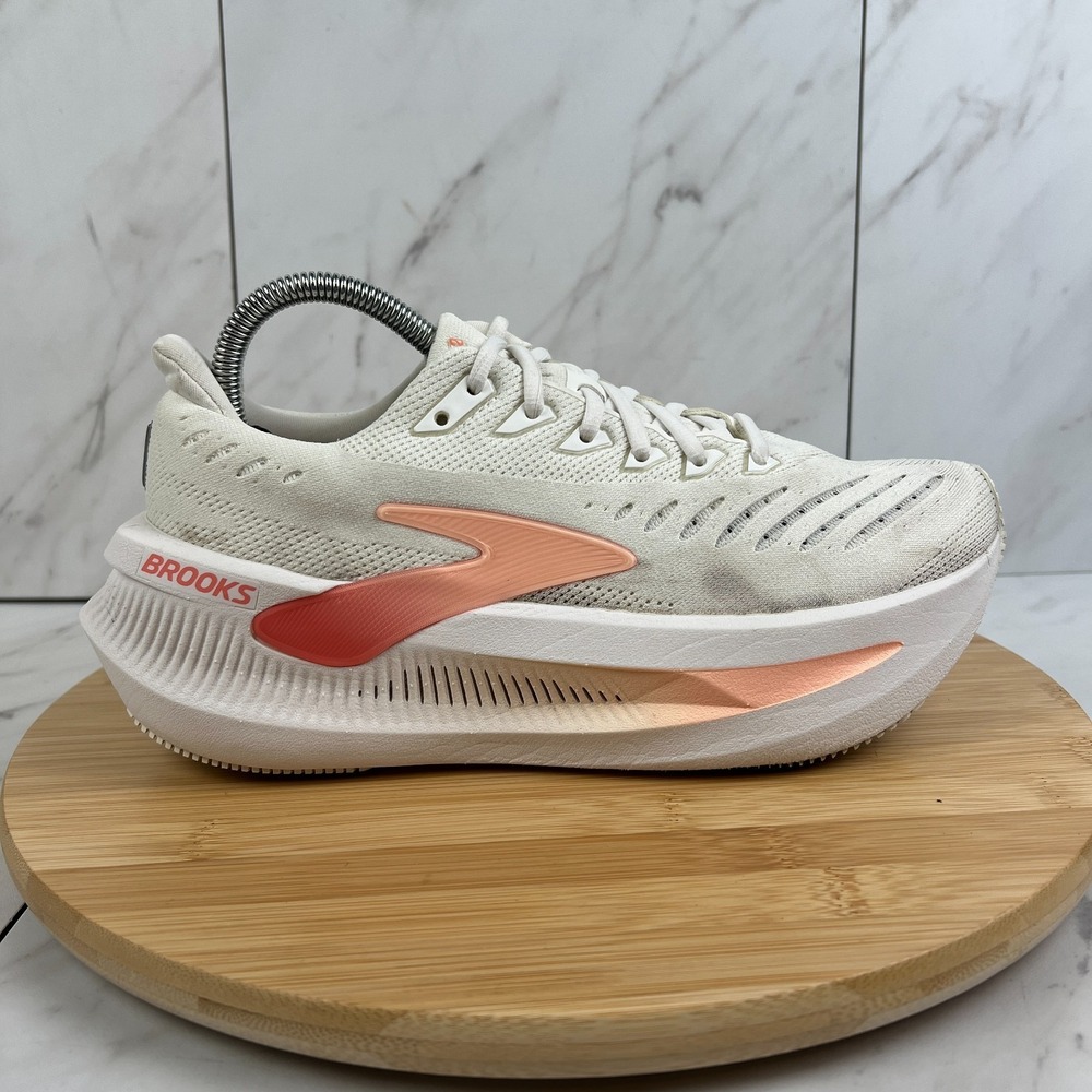 Brooks Glycerin Max 2 Womens Size 8.5 B White Coral Running Shoes 1204681B197